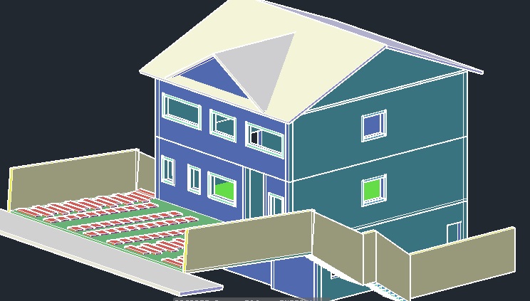 Projeto de arquitetura: imagem mostra maquete de casa azul.