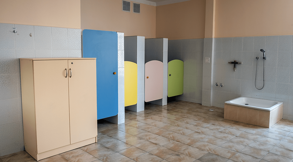 Bathroom decor depends a lot on the age group of the students.