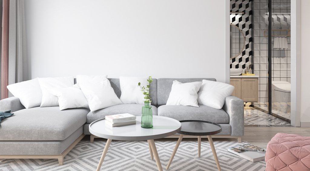 Estilo comfy aplicado em sala de estar, seguindo a tendência de decoração para 2022.