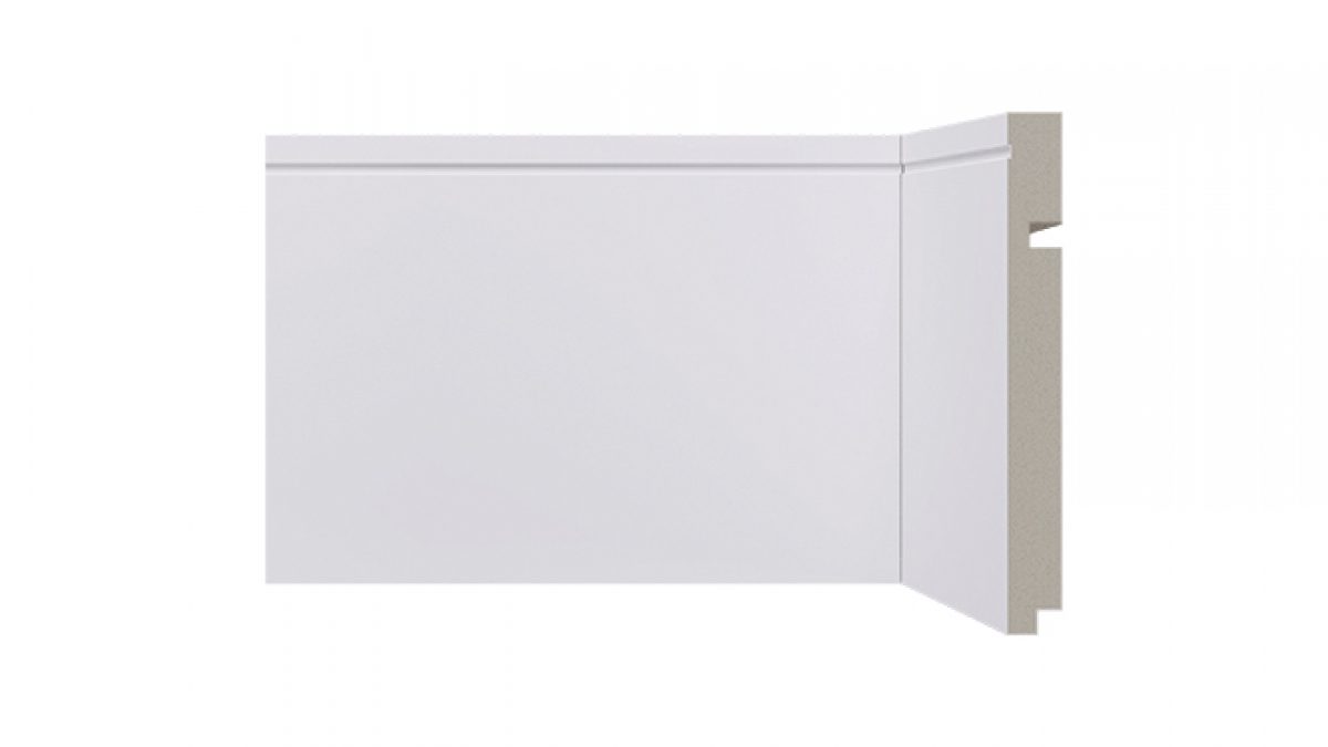 白 Rodapé de poliestireno 518 branco com 150mm altura - Santa Luzia