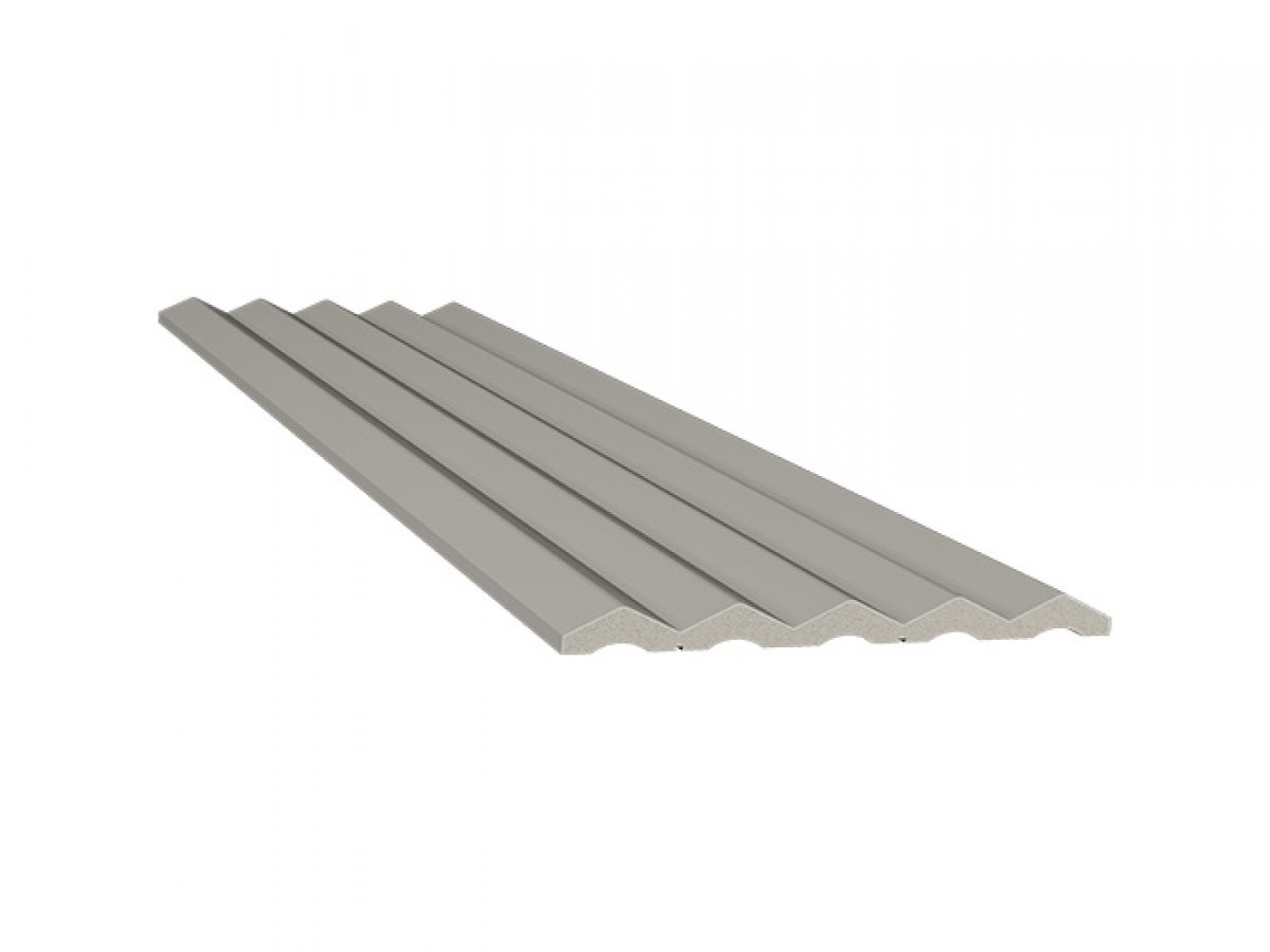 Painel Gizé cinza glacial de poliestireno com 144 mm de largura